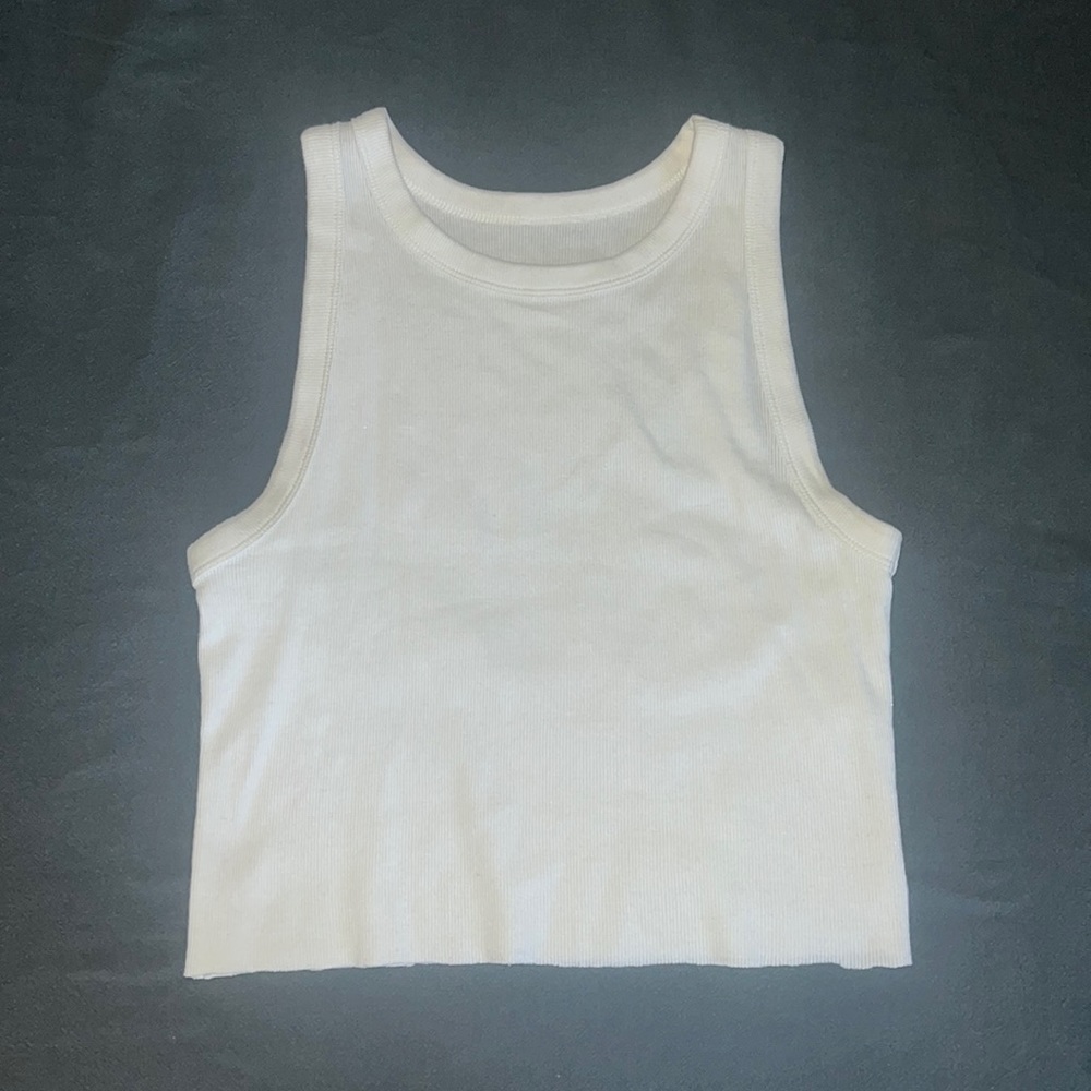 cropped white tanktop